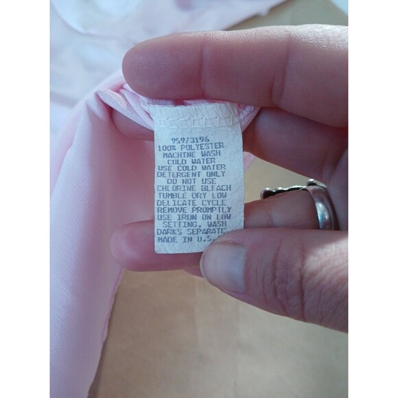 Charlotte Van Horne Vintage Silky Satin Blouse Top Womens 8 Pink Secretary - Picture 6 of 7